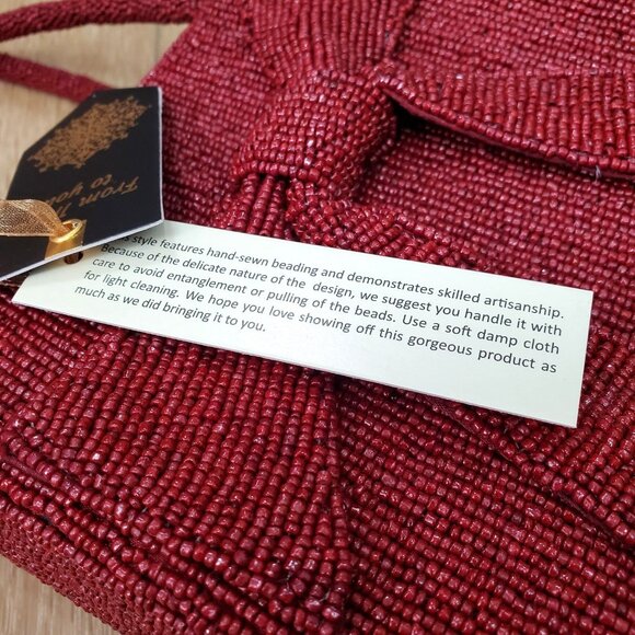 New Release Rare From India to You Red Bow Beaded Bag Viral TikTok Party Holiday - Picture 10 of 16